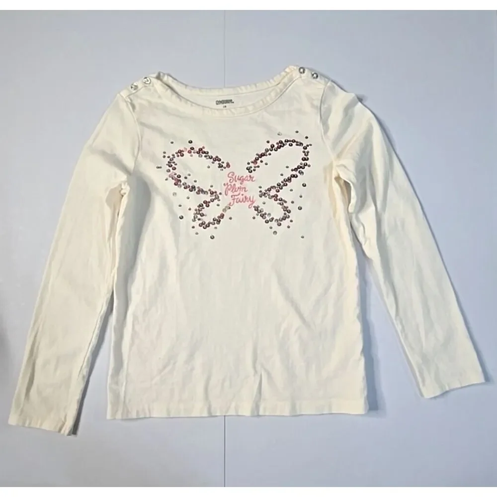 Gymboree 2pc Outfit Set Girls 12 Ivory Pink Plaid Butterfly Sugar Plum FairyCore